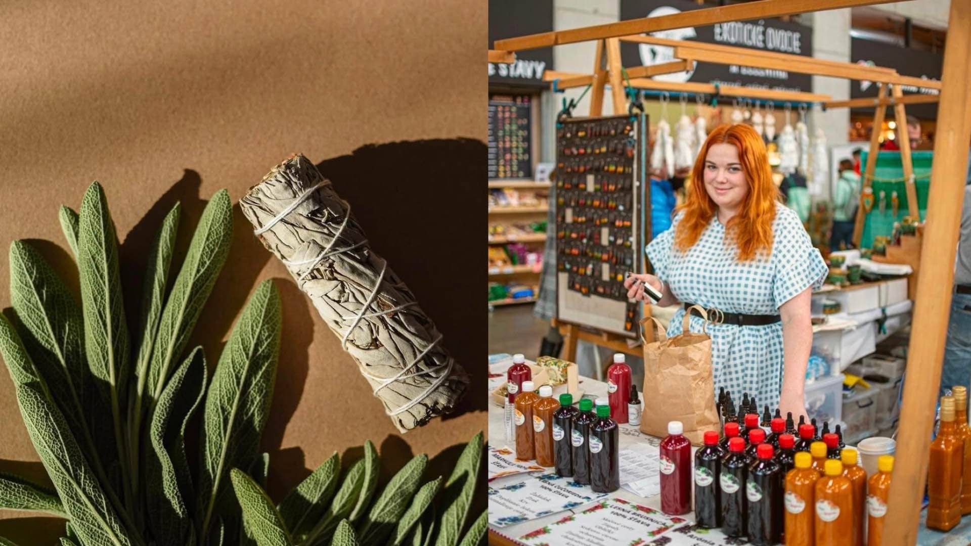 na snímke sú bylinky, šalvia, sára