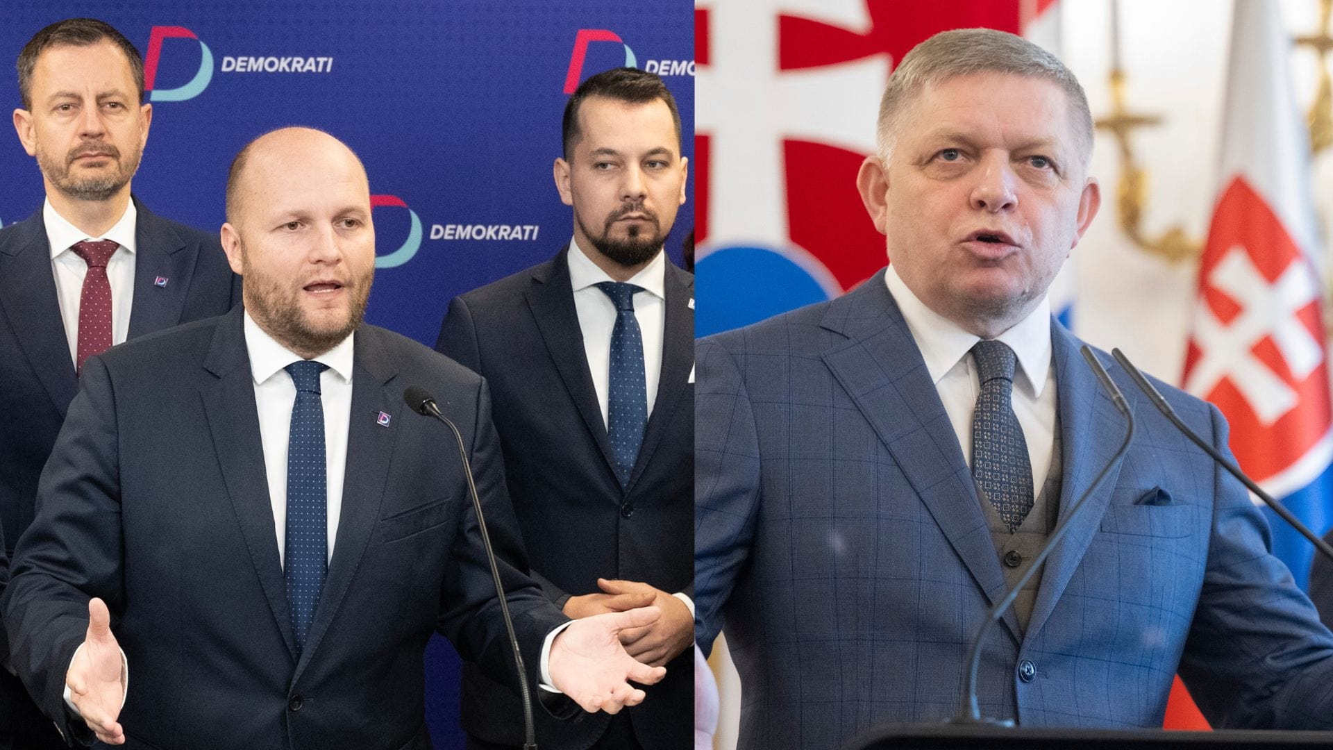 Na snímke mimoparlamentná strana Demokrati a premiér Robert Fico.