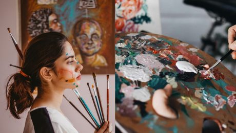 umelec, umelkyňa, farby, akryl