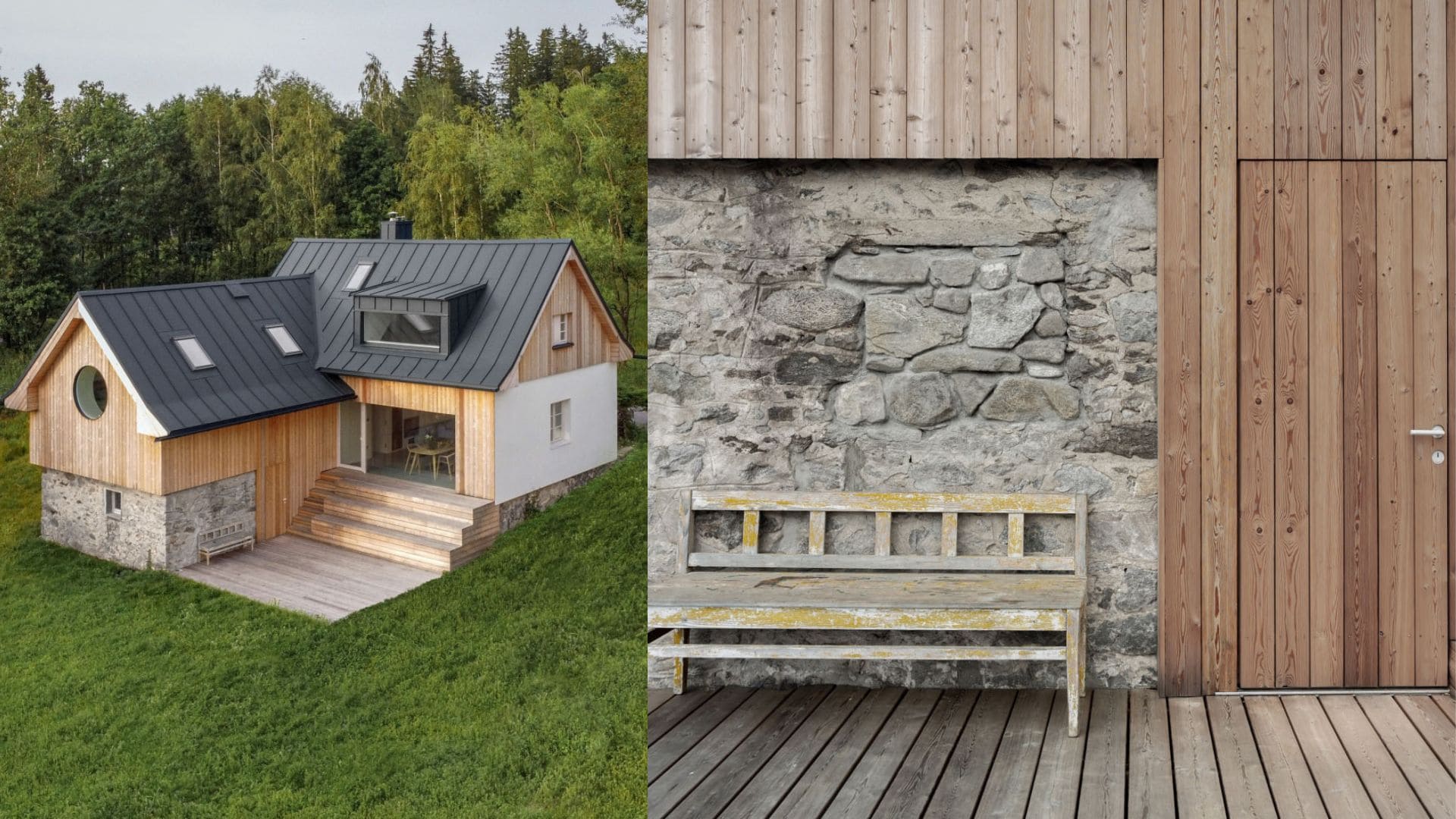 Novo zrekonštruovaná chata pri Šumave.