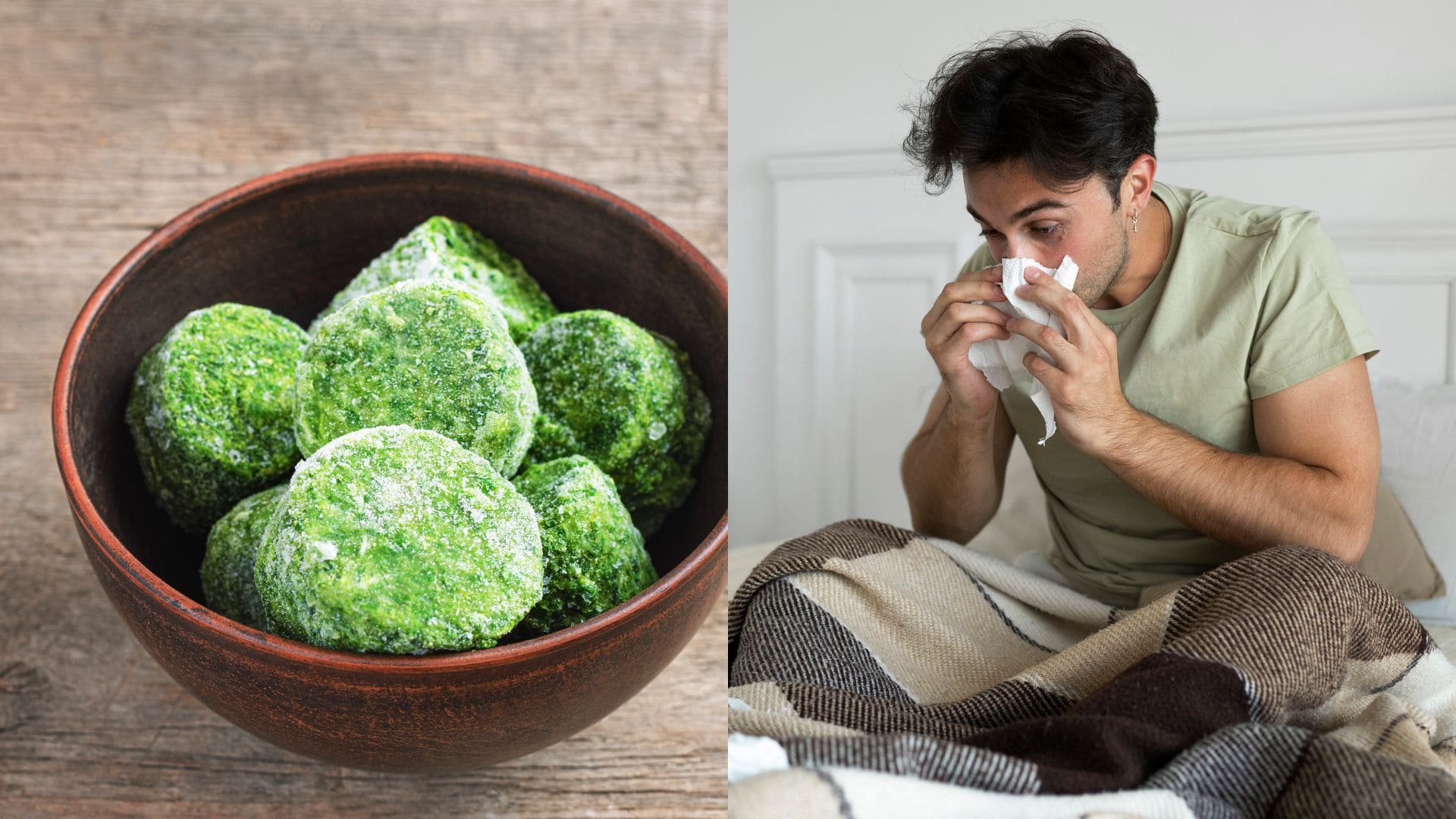 mrazené potraviny, choroba, muž