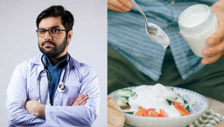 doktor, lekár, jogurt, biely jogurt