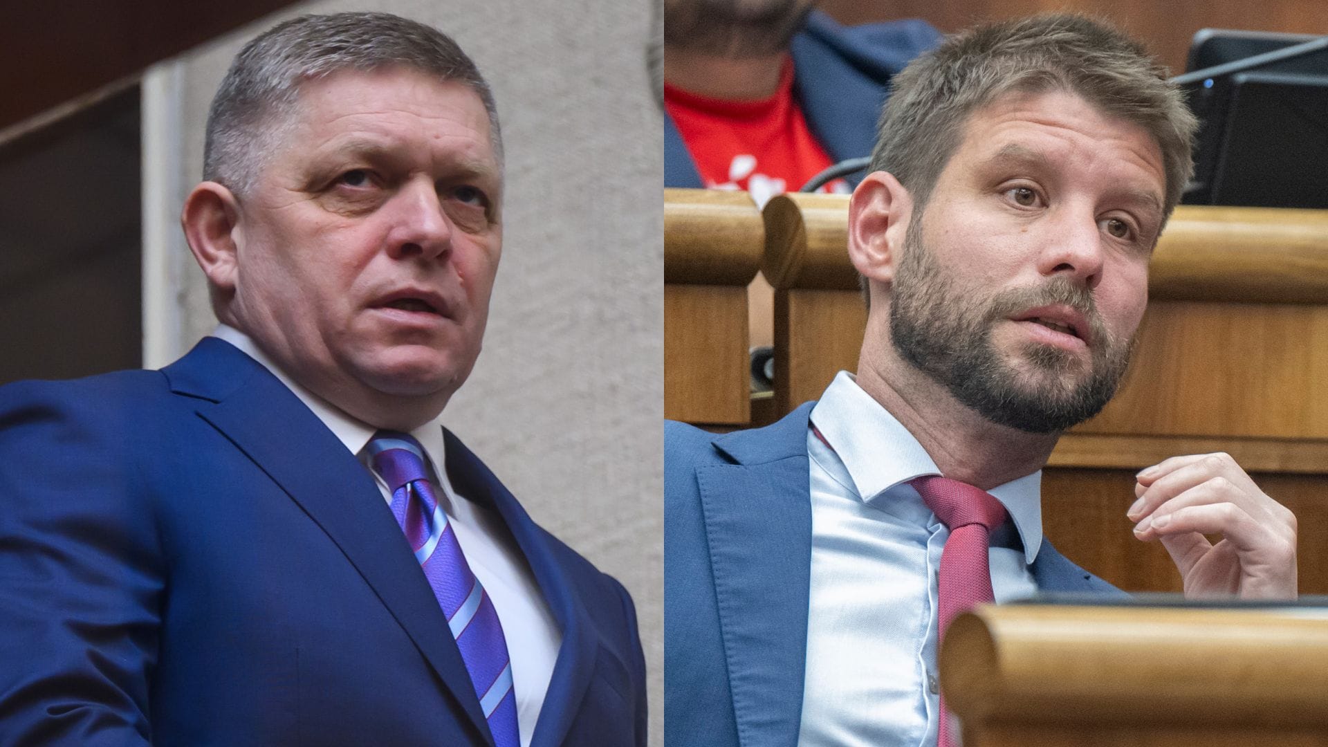 Na snímke Robert Fico a Michal Šimečka.