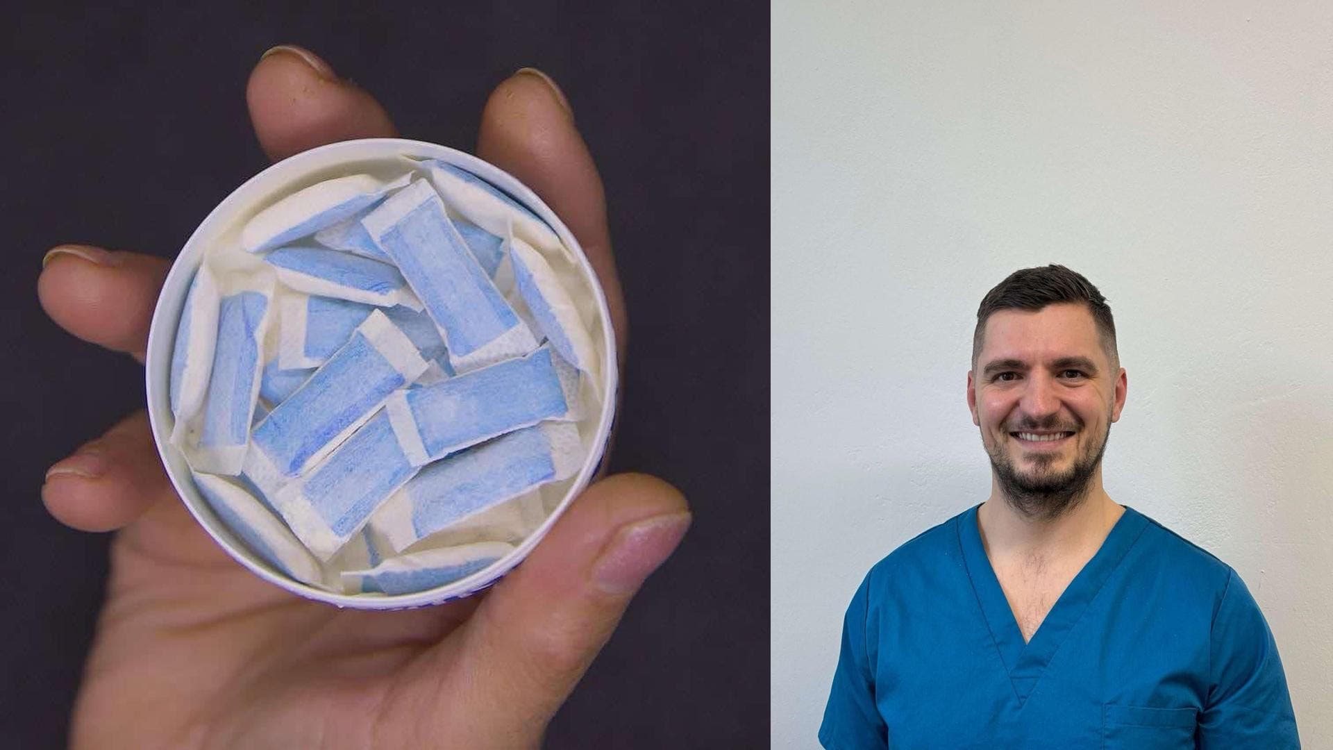 zubár a žuvací tabak