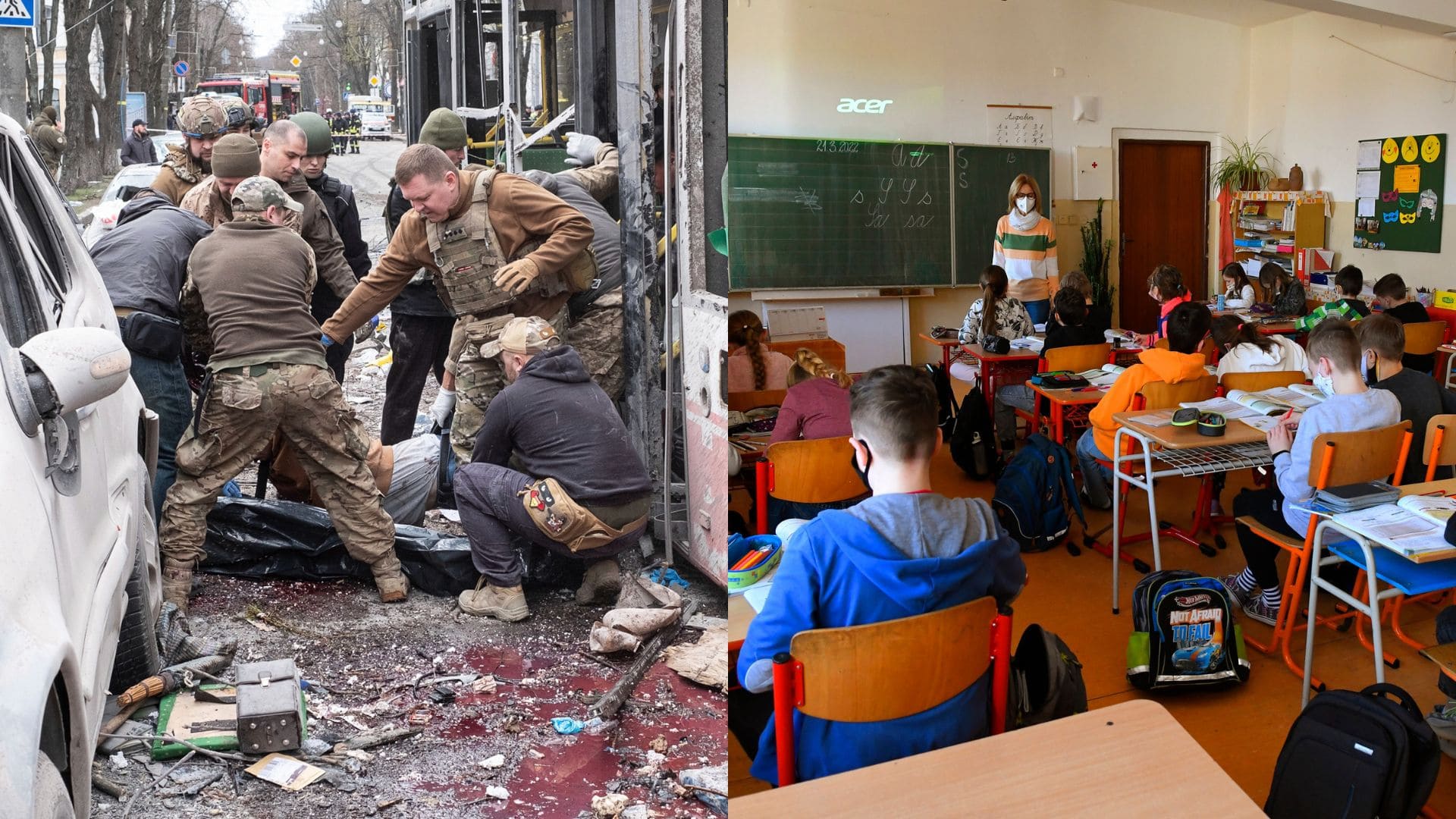 vojna ukrajina škola žiaci vyučovanie