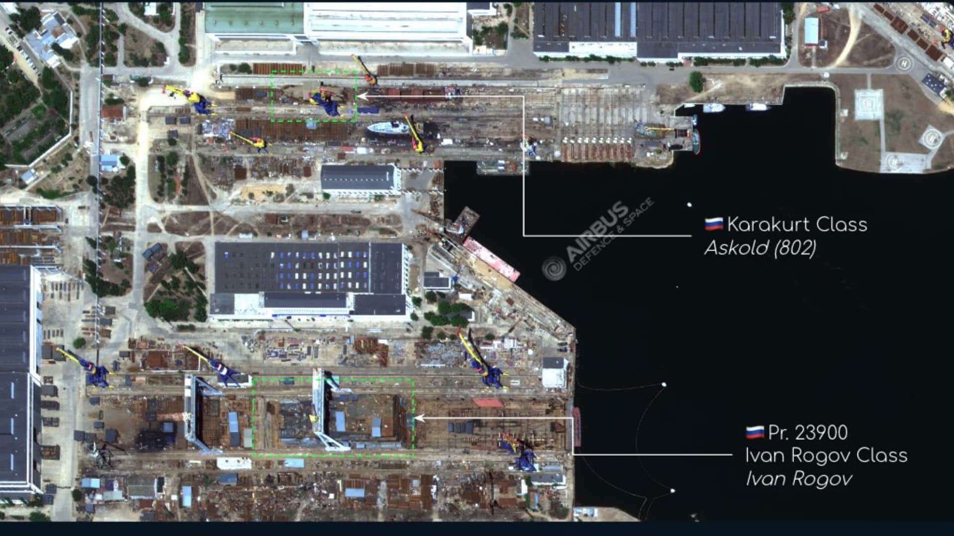 Satelitná snímka z prístavu na Kryme.