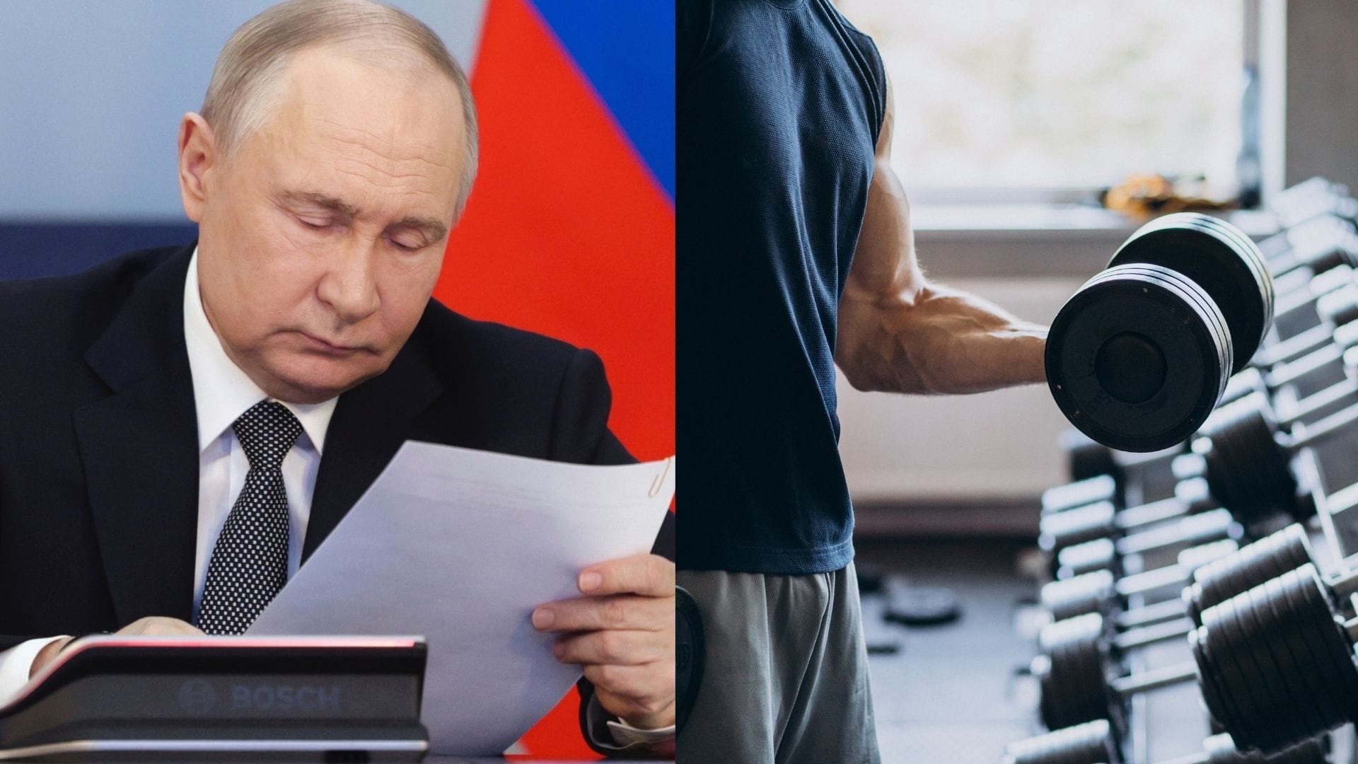 Putin a razie vo fitnescentrách