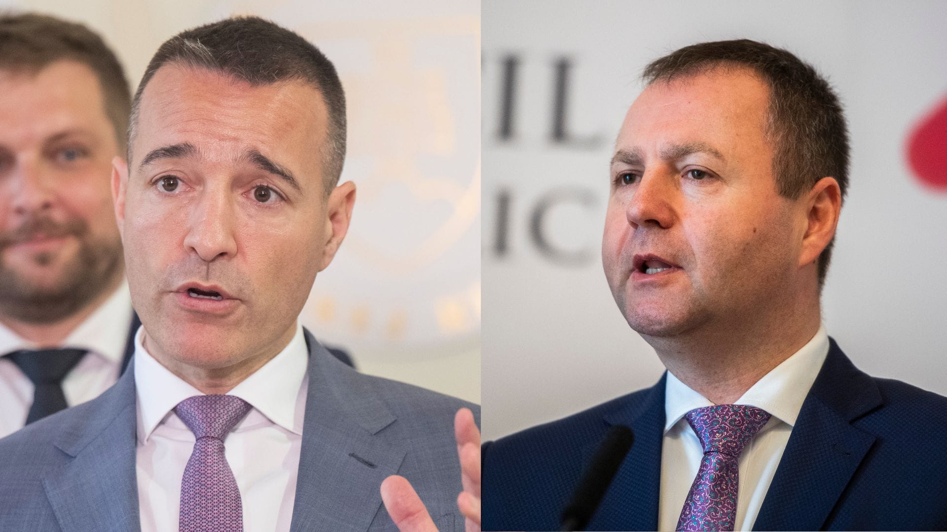 Na snímke minister školstva Tomáš Drucker a poslanec Smeru Marián Kéry.