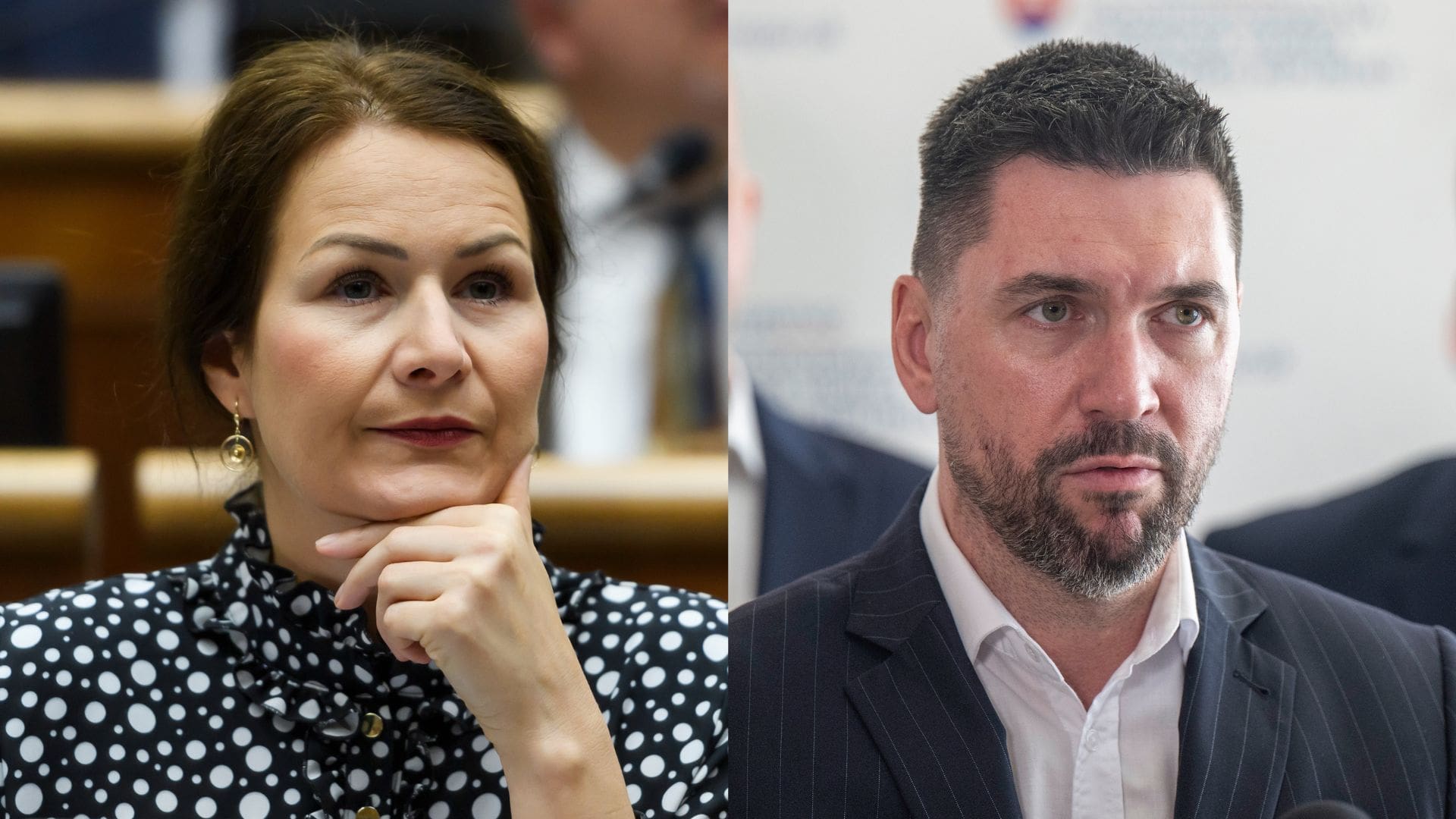 Na snímke poslankyňa SaS Martina Bajo Holečková a minister pôdohospodárstva Richard Takáč.