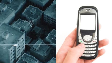 sledovanie, starý telefón