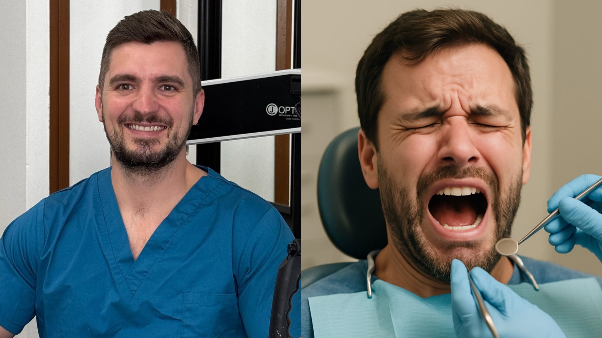 Zubár Boris Vraňák a pacient u zubára