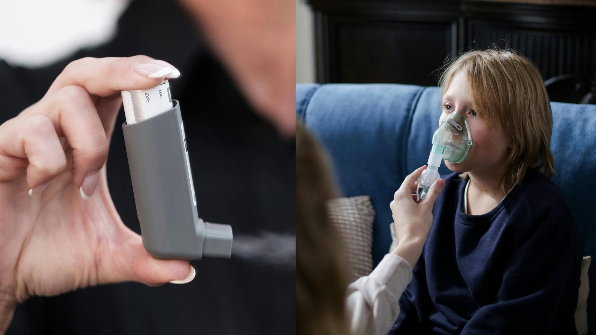 na snimke je astma, inhalator