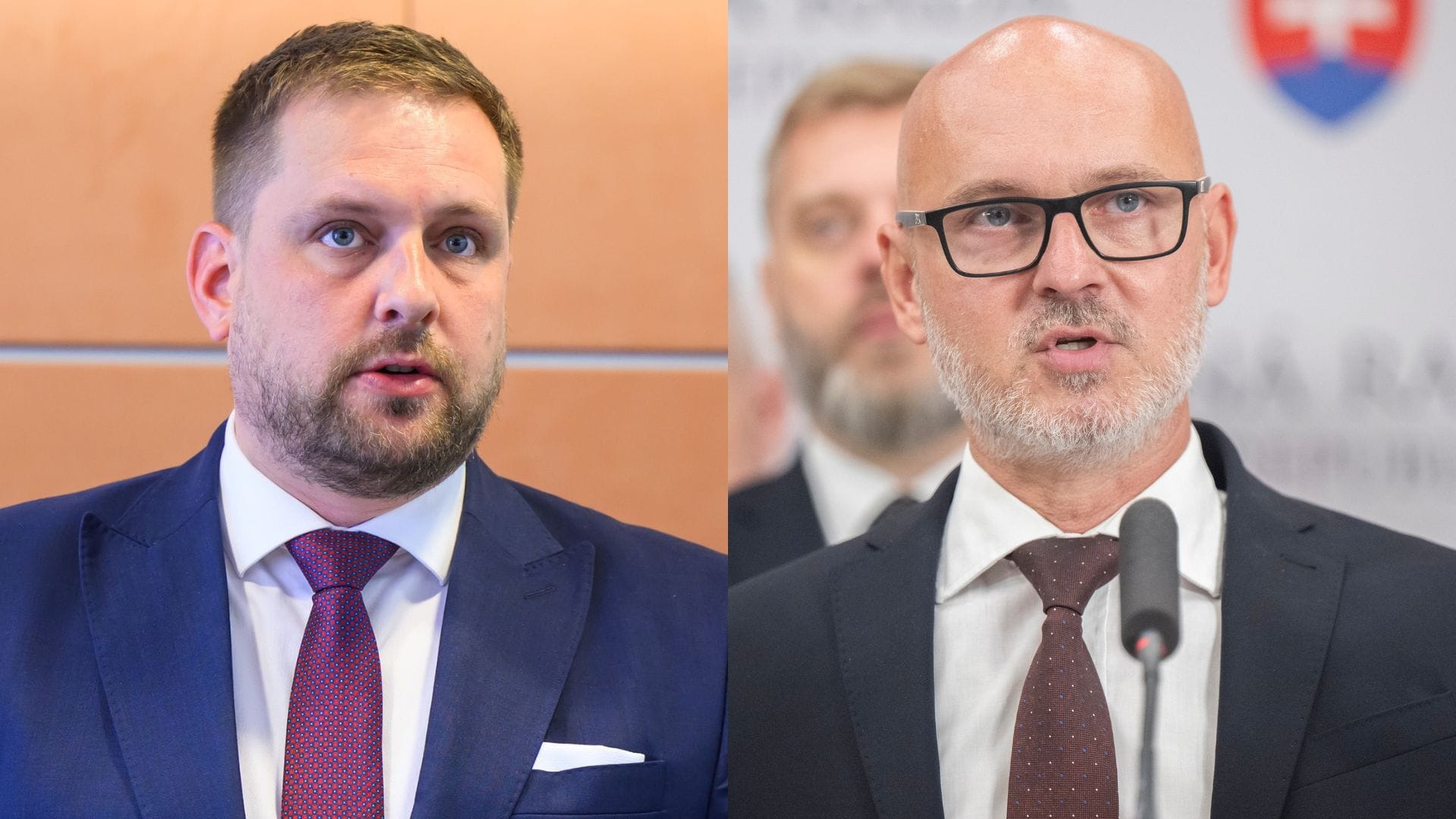 Na snímke minister zdravotníctva Kamil Šaško a líder SaS Branislav Grohling.