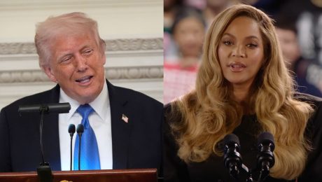 Na snímke prezident Donald Trump a speváčka Beyoncé.