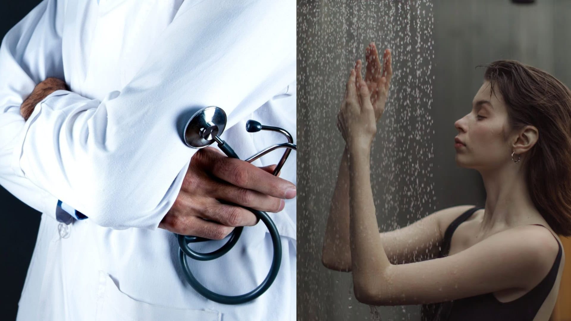Lekár a žena, ktorá sa sprchuje