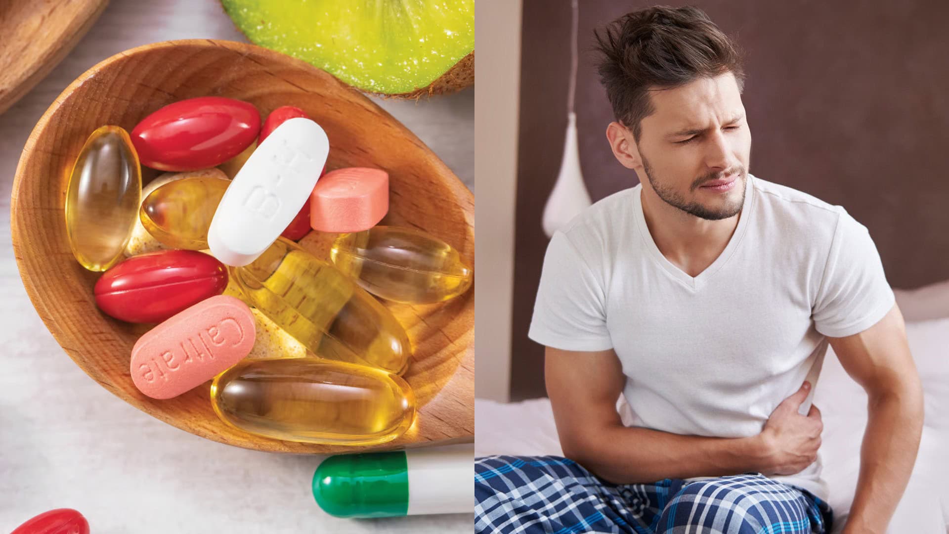 vitamíny, bolesť brucha