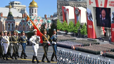 Vojenská prehliadka na Červenom námestí v Moskve