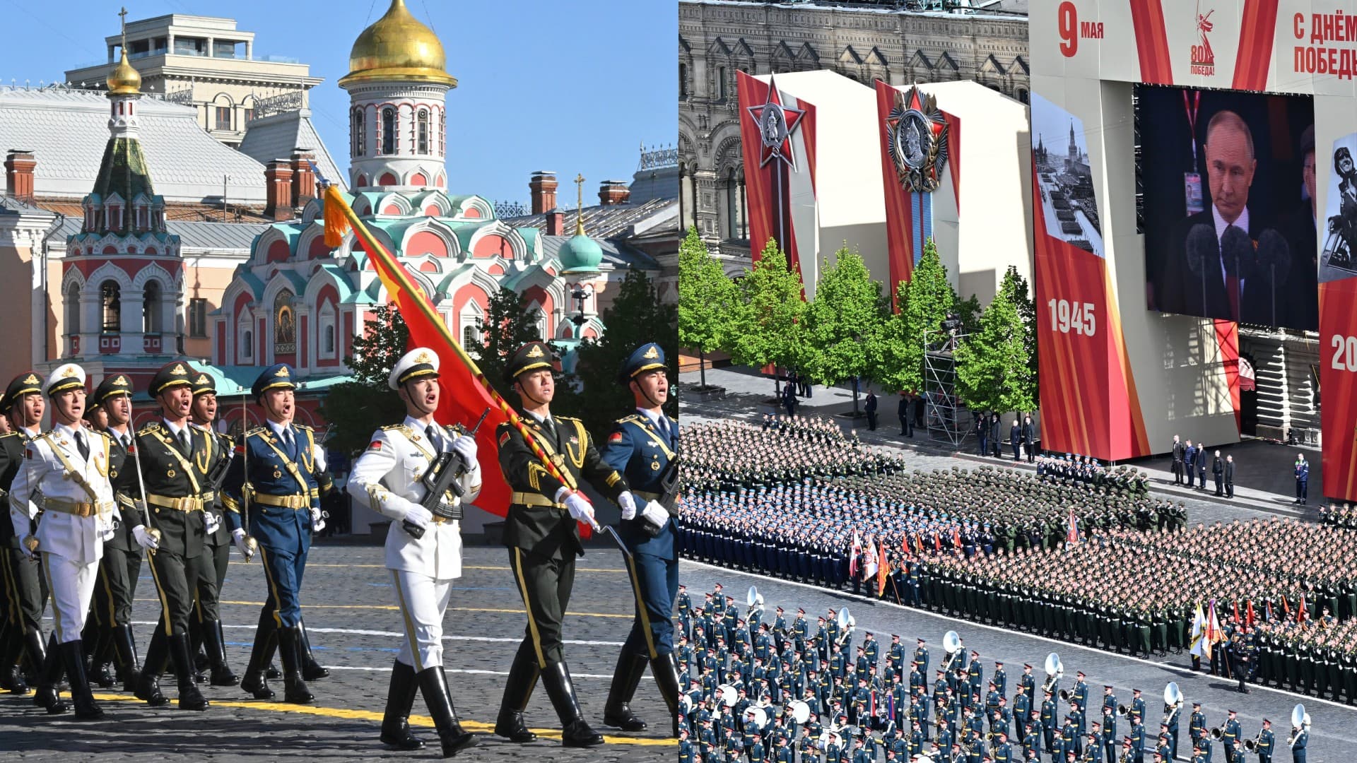 Vojenská prehliadka na Červenom námestí v Moskve