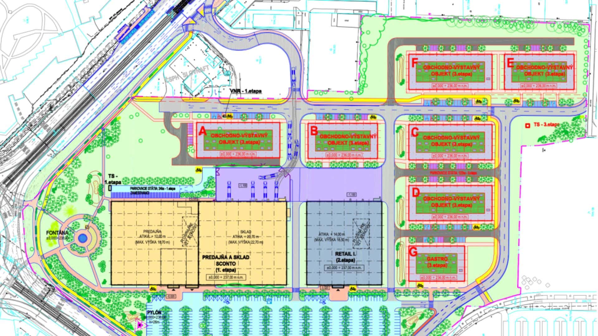 Plán Obchodného centra Košice