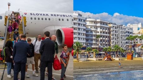 Na snímke evakuácia Slovákov z Cypru a pláž na Cypre