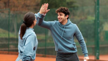 Žena, muž, pickleball