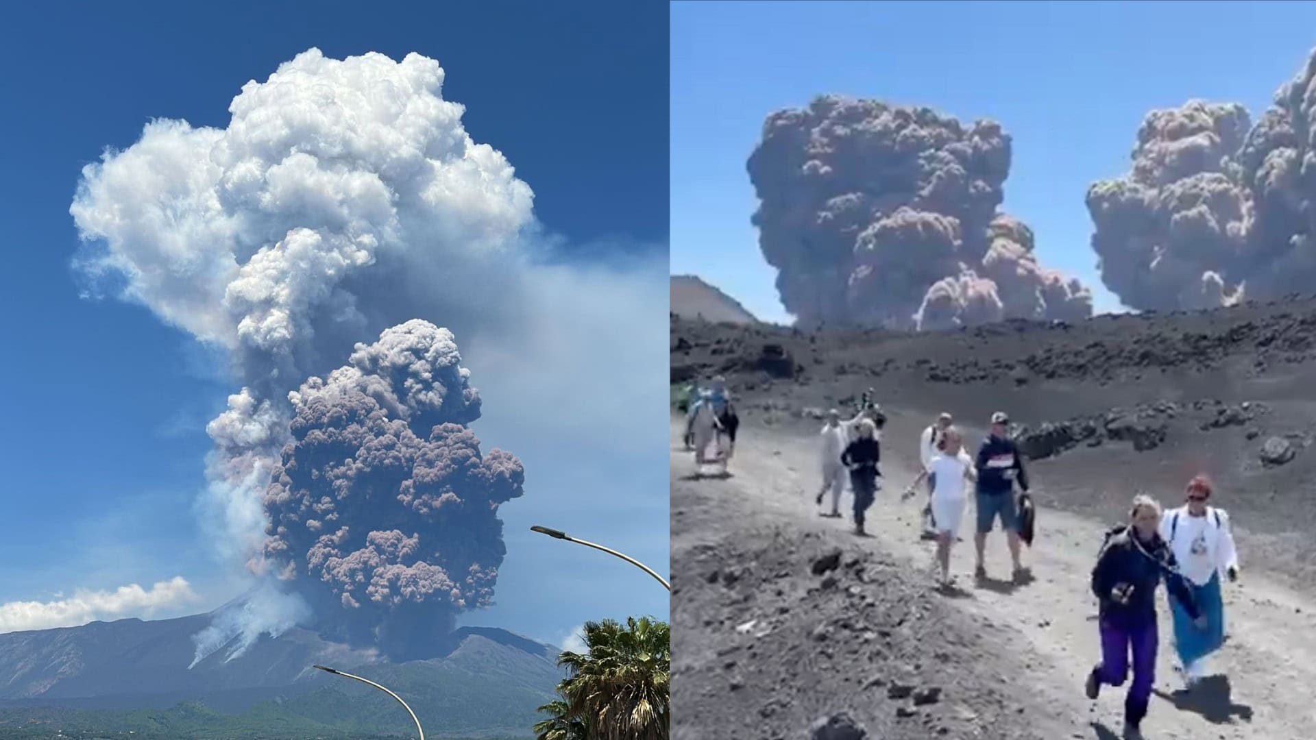 na snimke je vybuch, etna