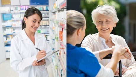 žena v lekárni, staršia žena