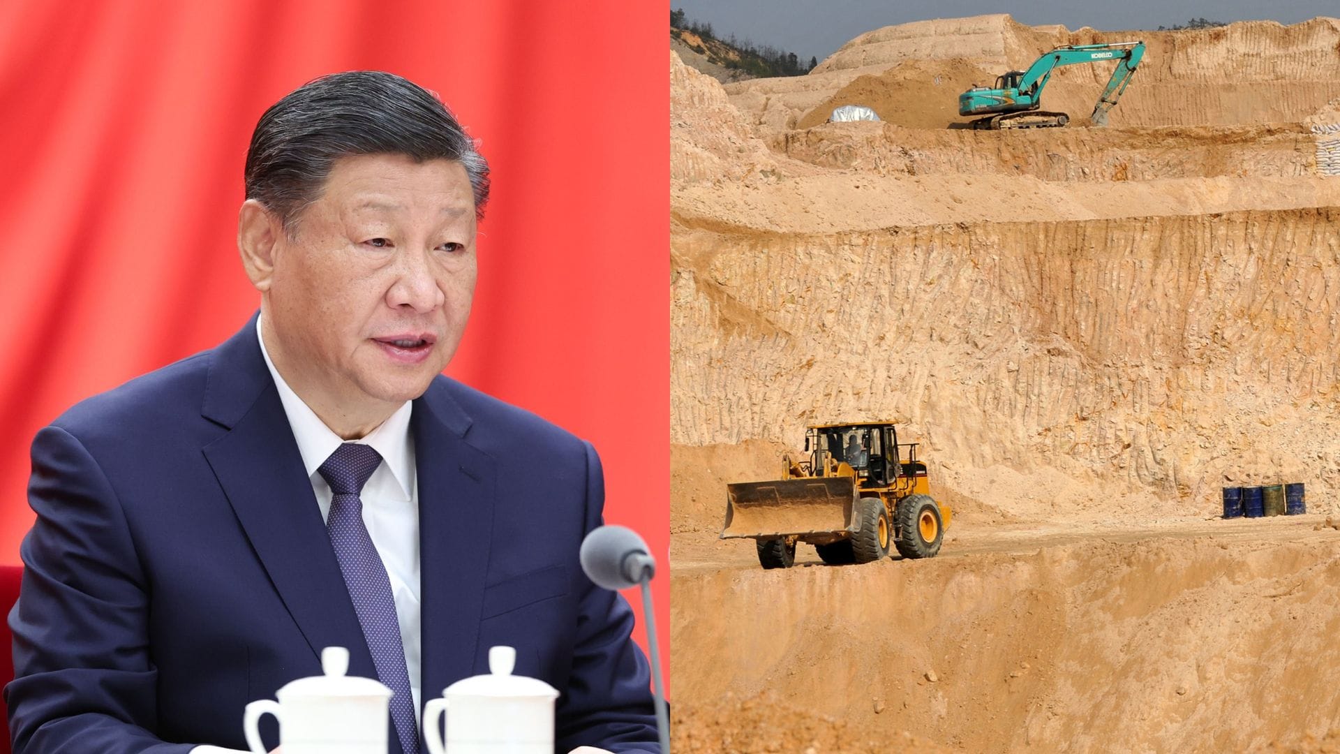 Čínsky prezident Si Ťin-pching a bani na vzácne zeminy v okrese Ganxian v provincii Jiangxi