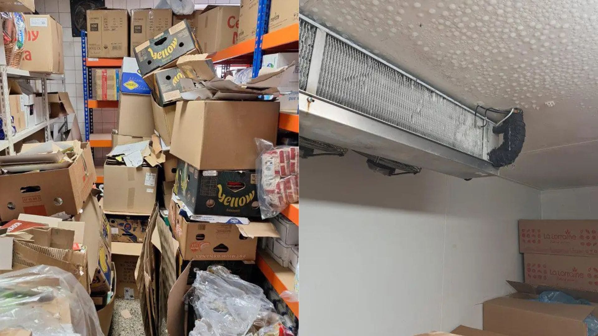 Nevyhovujúca hygiena skladovania, Nadmerná námraza na strope v mraziacom boxe