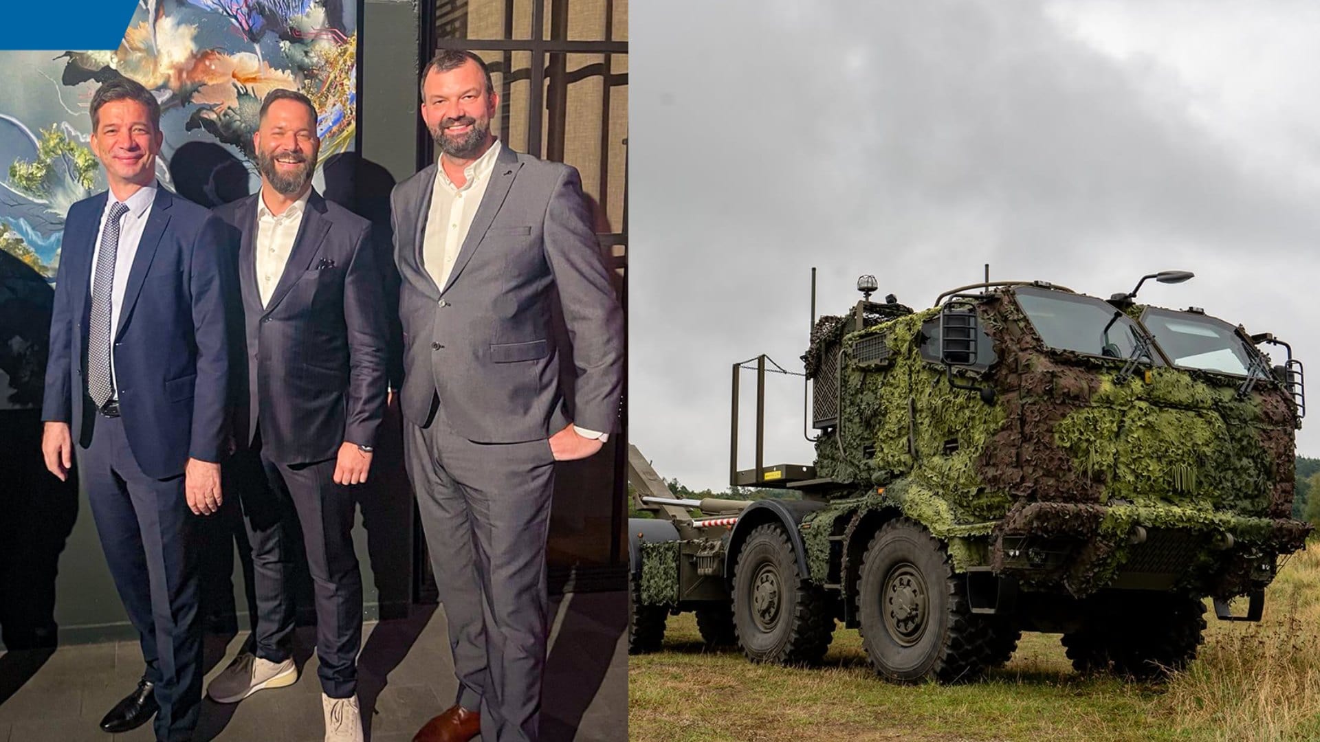 Na snímke Ján Grujbár - CEO Aliter Technologies, Martin Maštalír - prezident AmCham Slovakia a Augustín Revák - riaditeľ sekcie Špeciálnych systémov Aliter Technologies.