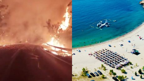 Thasos, požiar, Grécko