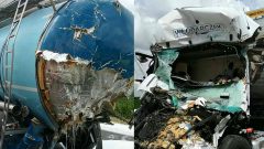 Nehoda troch kamiónov