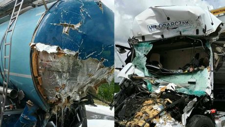 Nehoda troch kamiónov