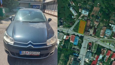 auto na predaj, mapa pozemku