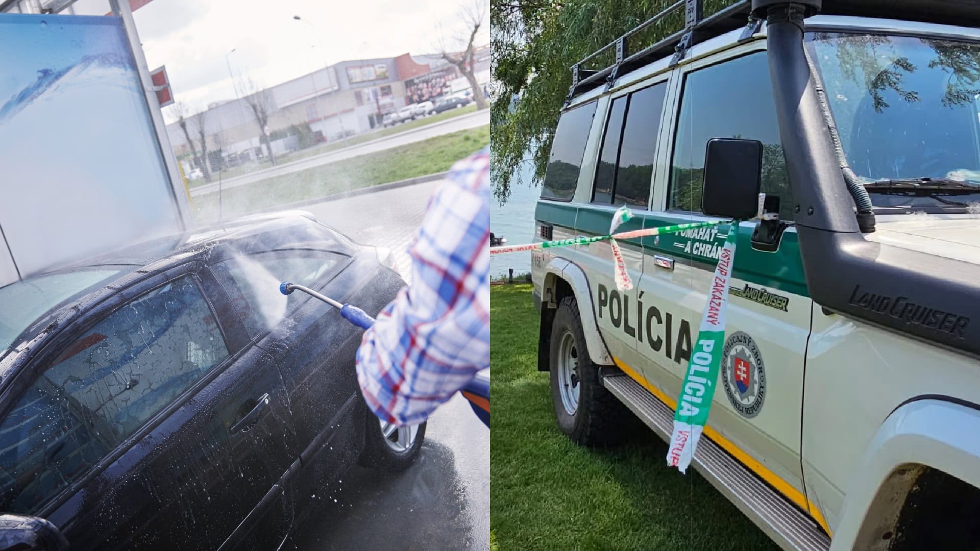 autoumyvárka, polícia