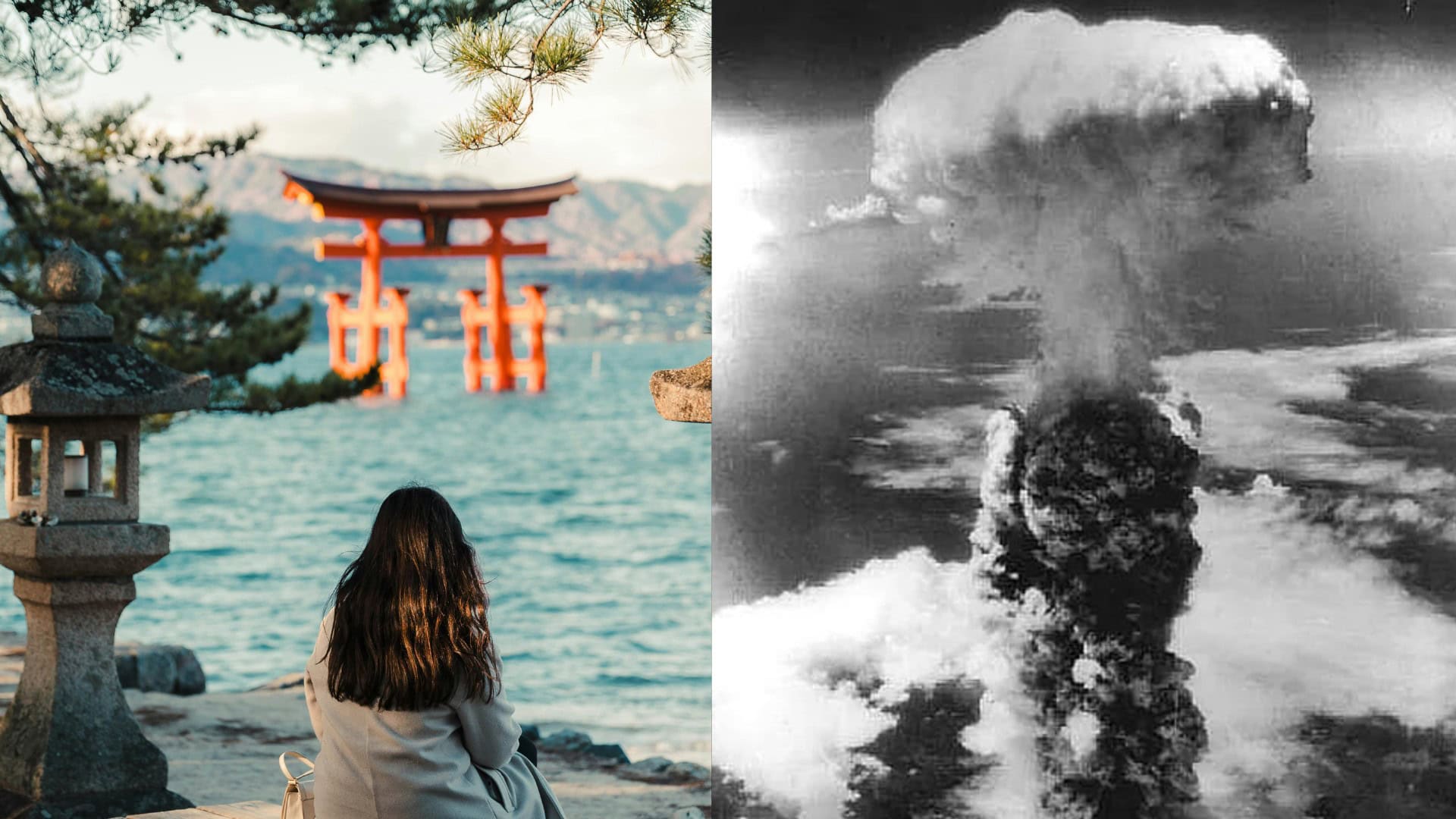 na snimke je hirosima, atomovy hrib