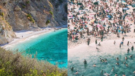 pláž, preplnená pláž