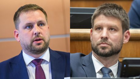Na snímke Kamil Šaško a Michal Šimečka