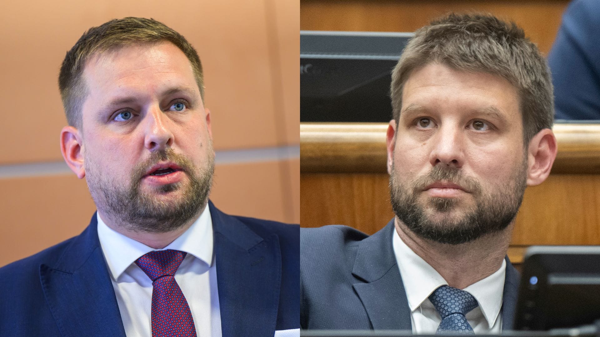 Na snímke Kamil Šaško a Michal Šimečka