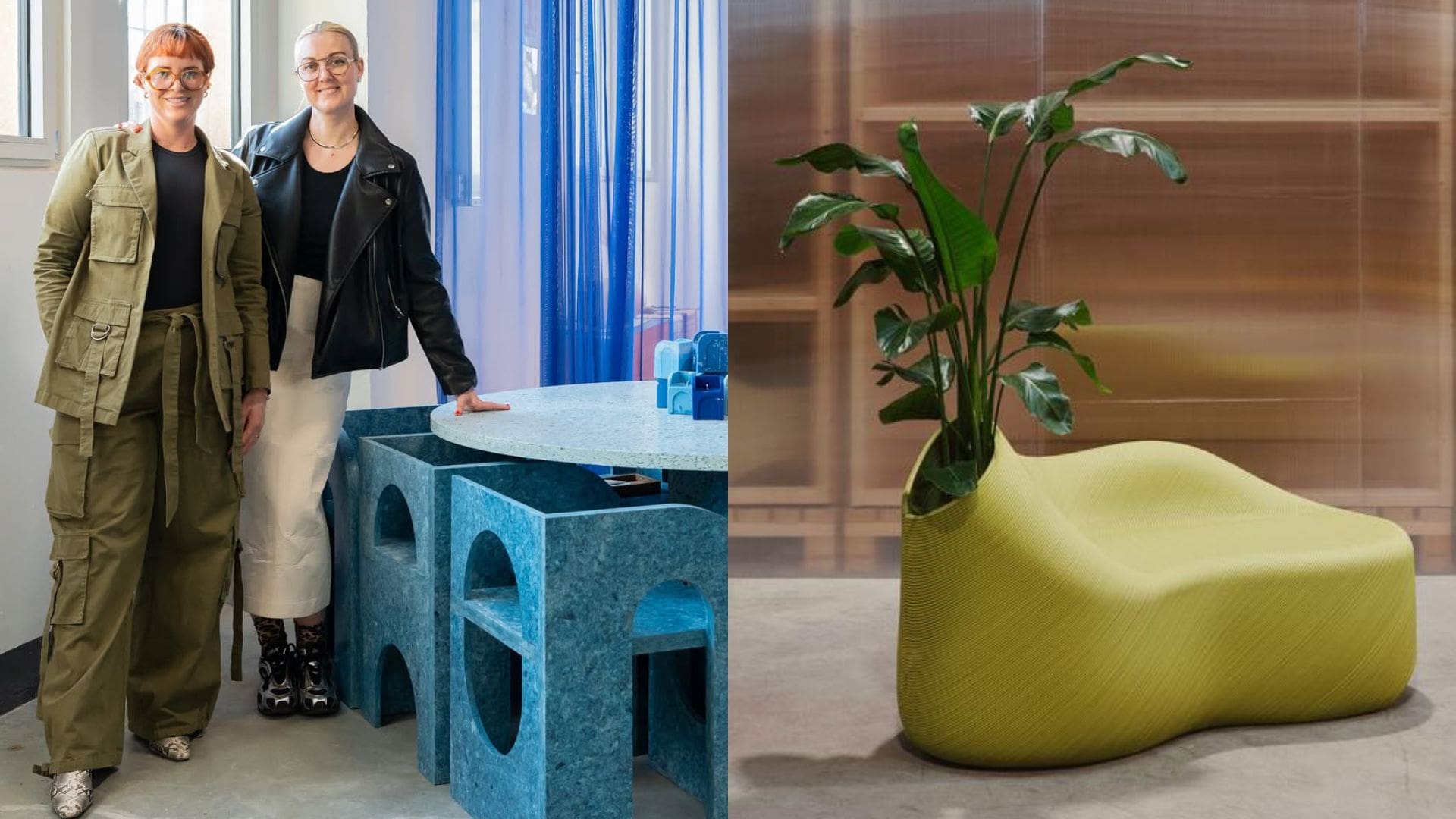 nábytok z odpadového materiálu