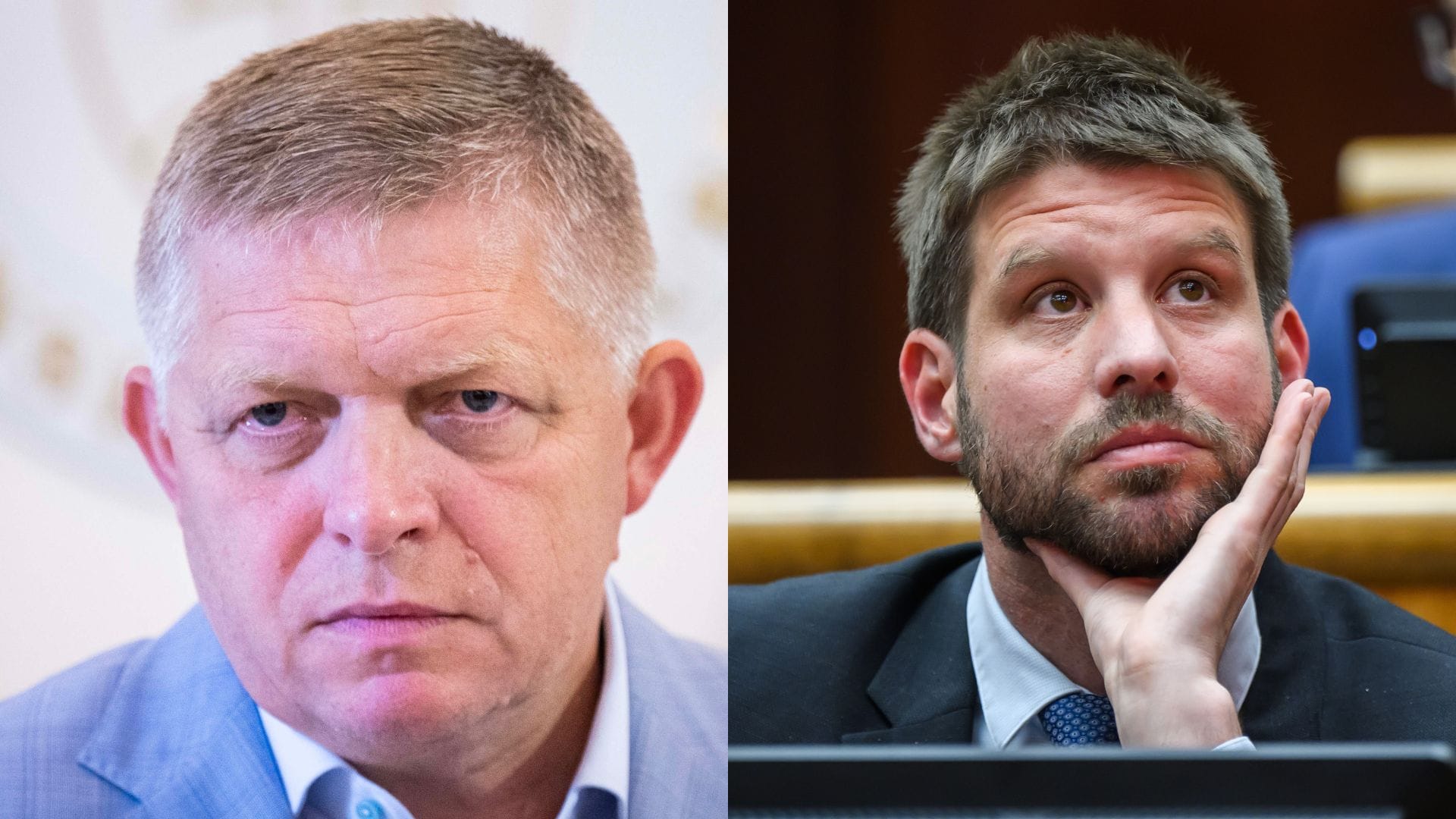 Na snímke Robert Fico a Michal Šimečka