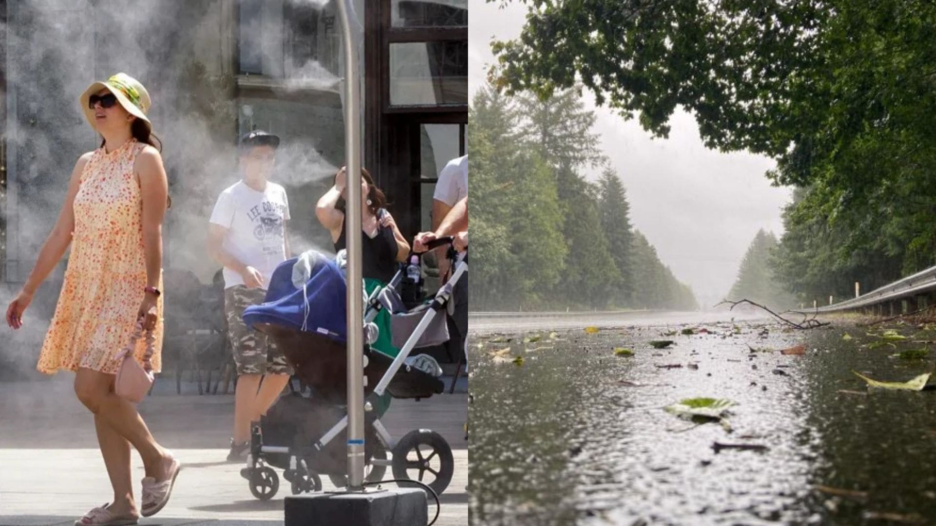 Ľudia v lete, daždivé počasie