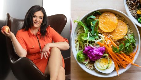 Dietologička Nicolette Pace a tanier, v ktorom sú zdravé potraviny