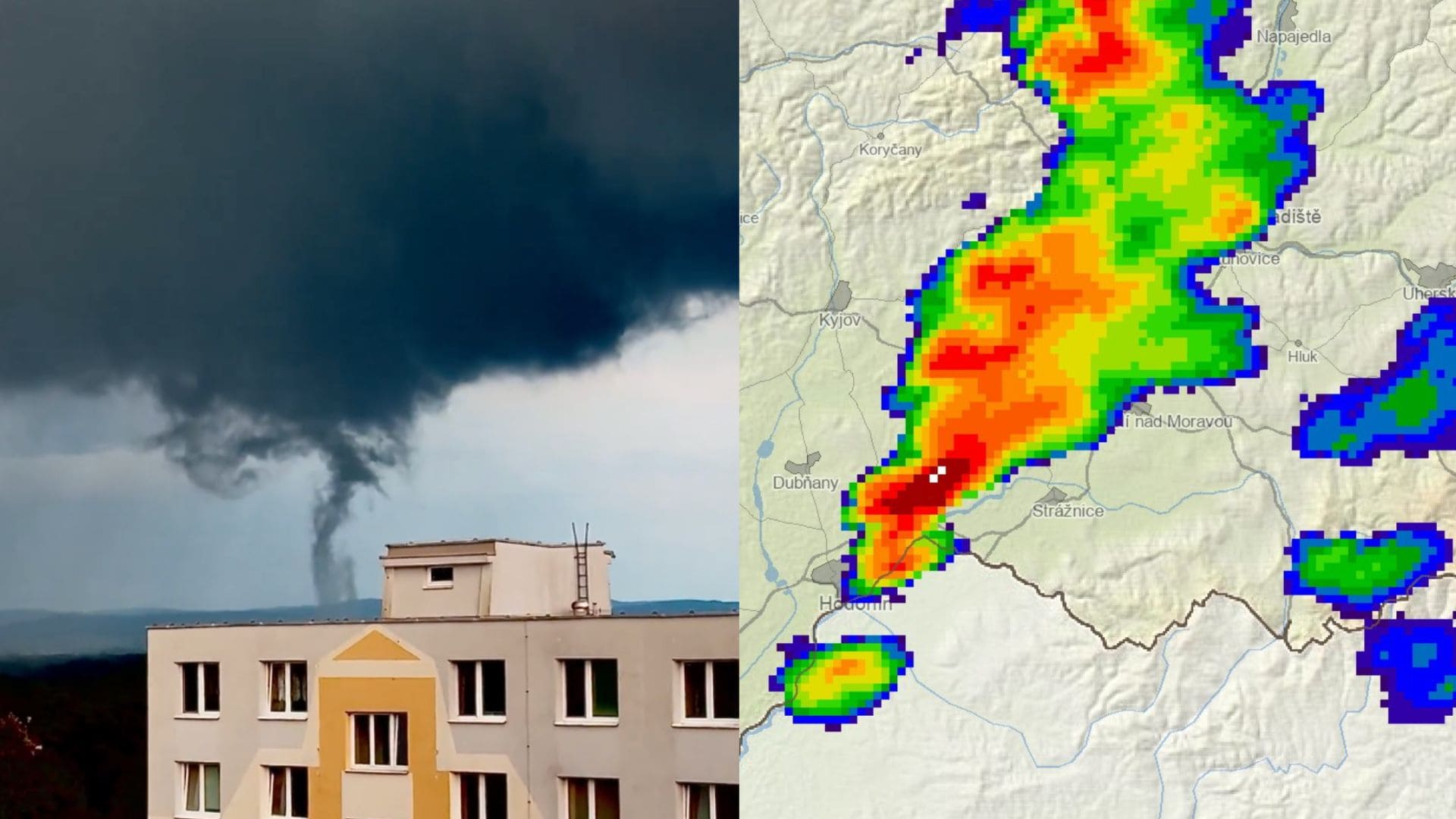 Tornádo na hraniciach Slovenska a Česka