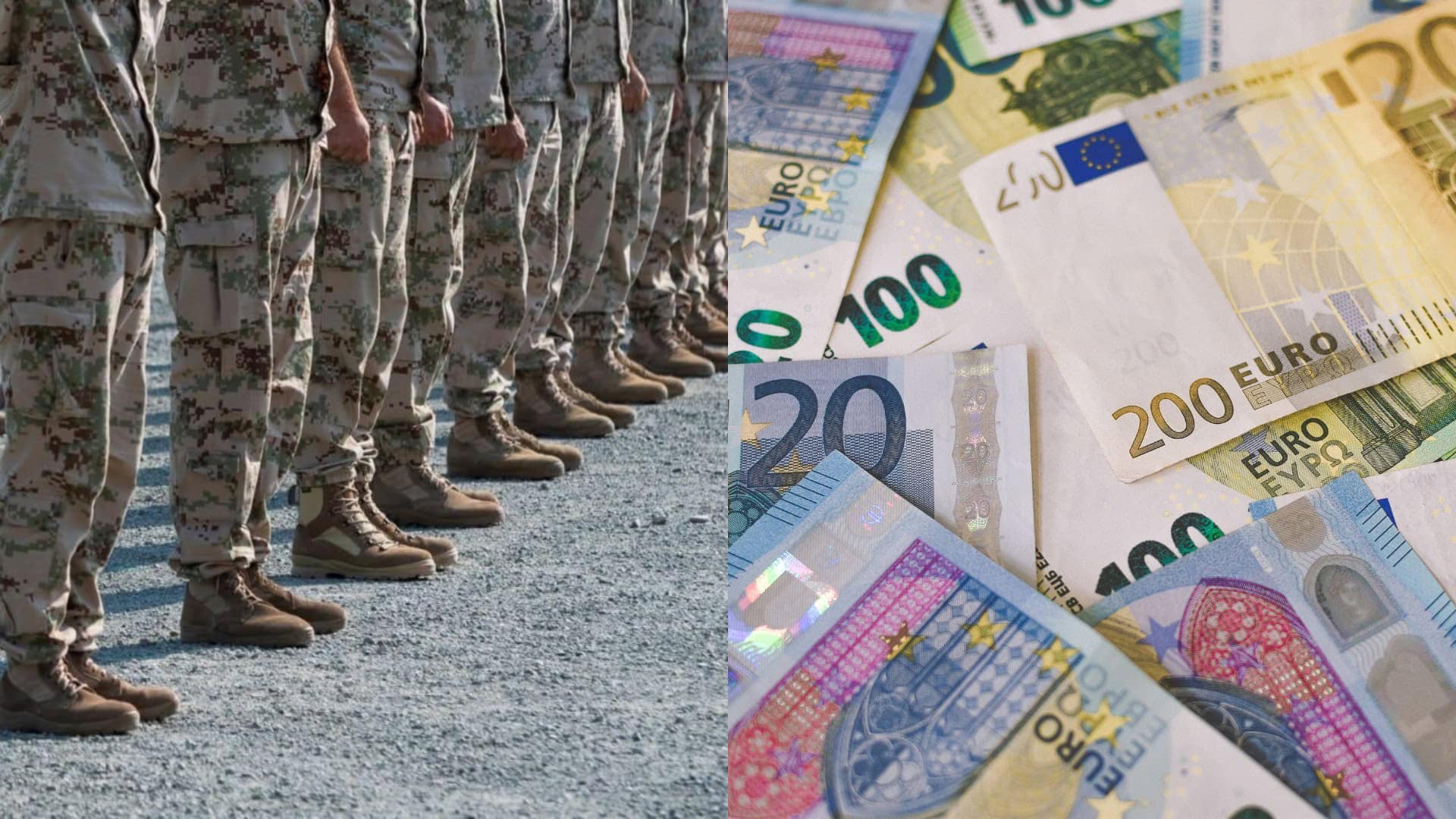 vojensko uniformy, peniaze