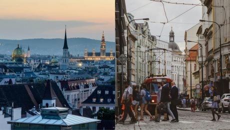 Na snímke Viedeň a ľudia v Prahe