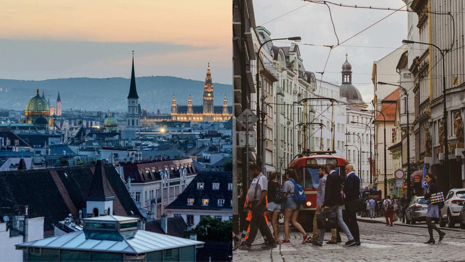 Na snímke Viedeň a ľudia v Prahe