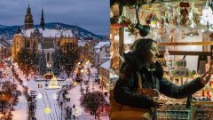 Ilustračné foto: Na snímke mesto Košice v zime a návštevníčka vianočných trhov v Bratislave