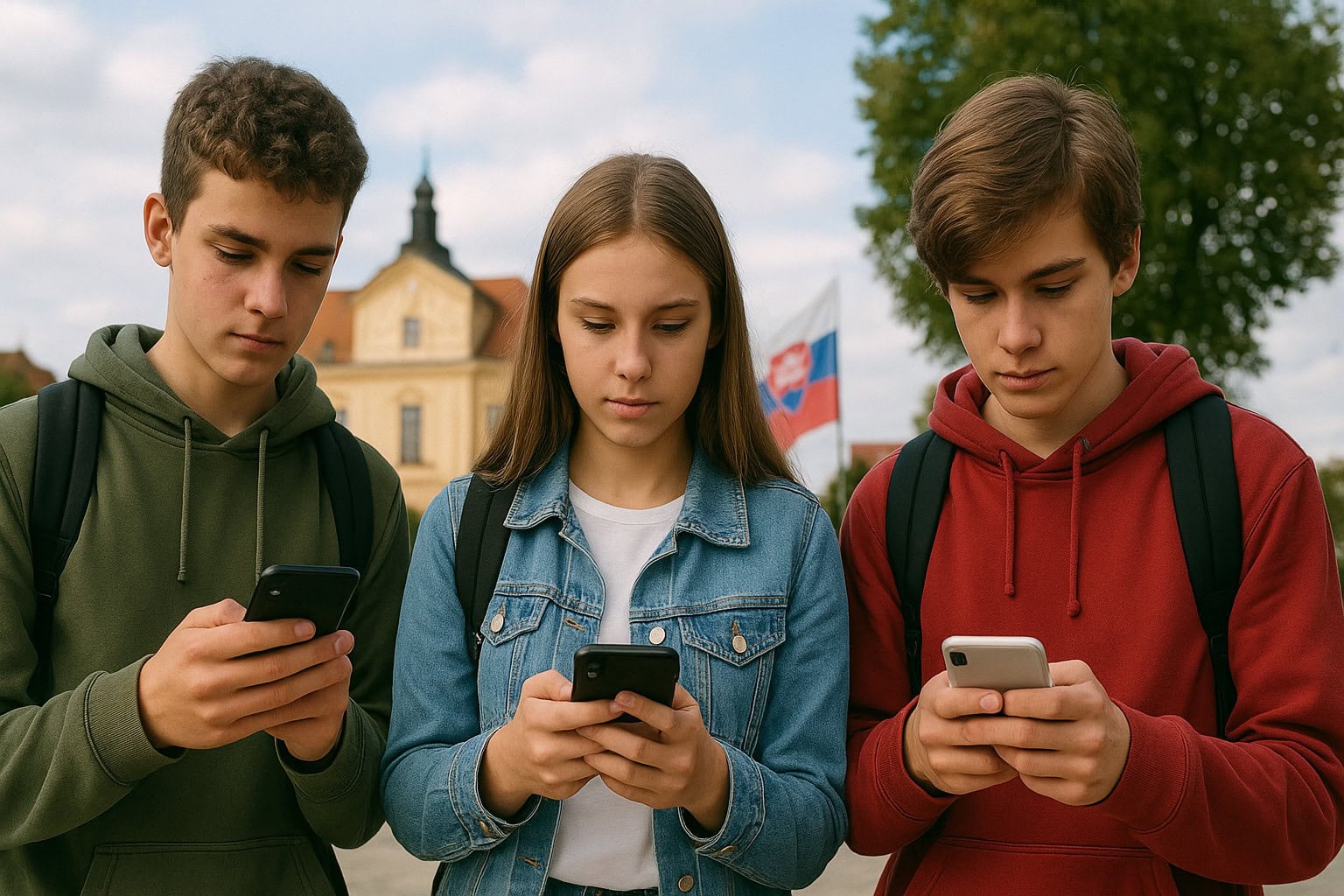 mladí slováci na mobiloch