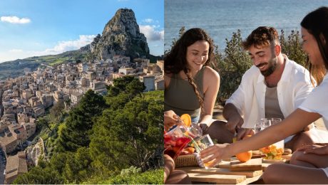 Caltabellotta, mladí ľudia jedia